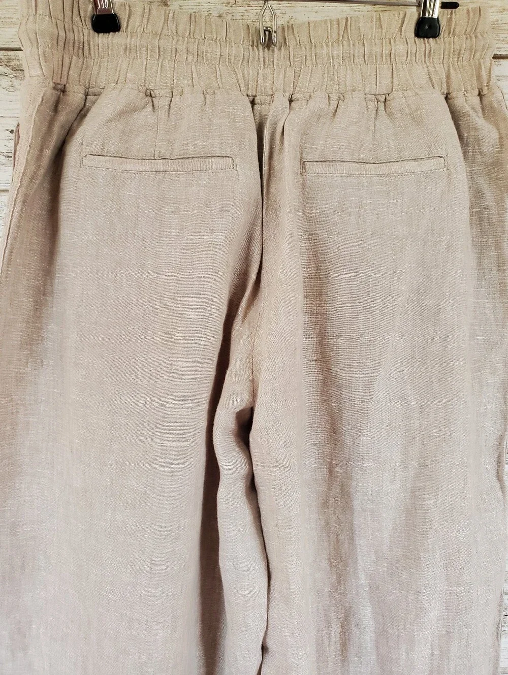 NWT Quince 100% European Linen Wide Leg Pants Flax Drawstring